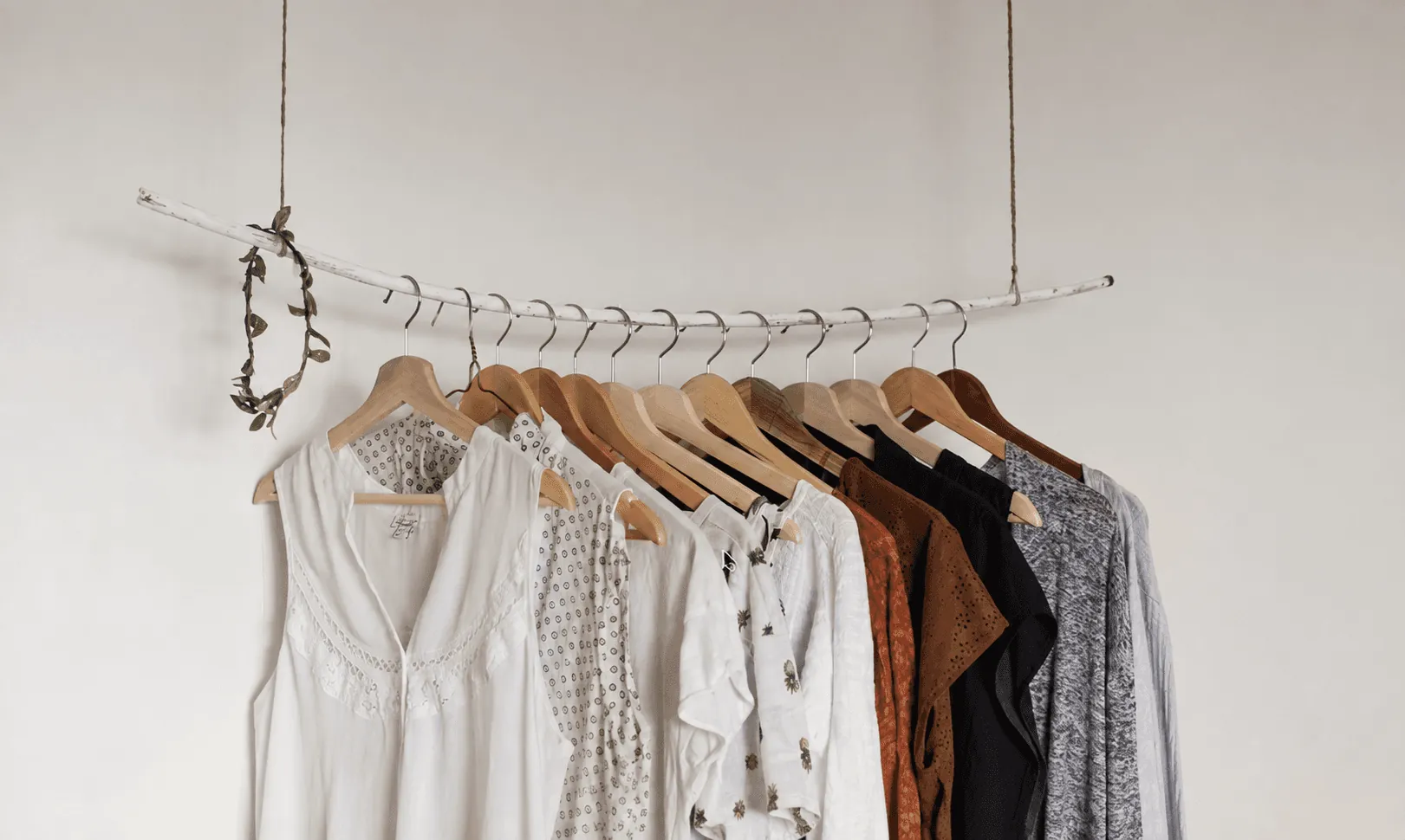 Women’s clothing collection on a rail